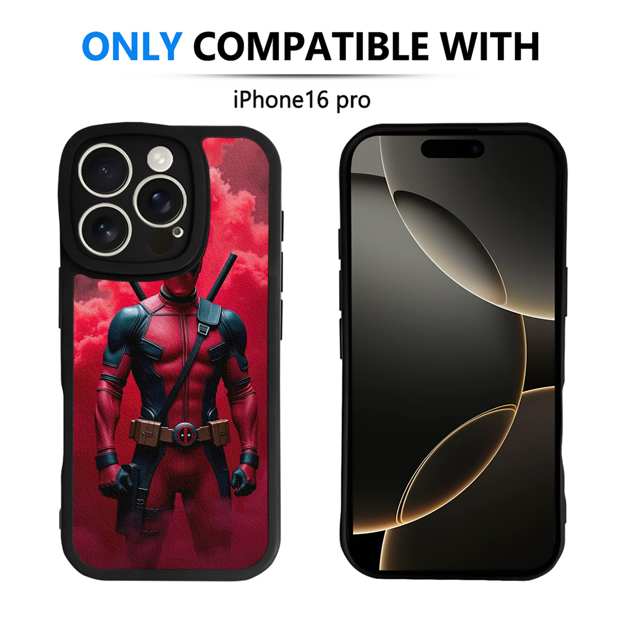 （画像用） Deadpool デッドプール 【iPhone 16シリーズ対応】シリコンスマホケース（レザー調） 材質：シリコン